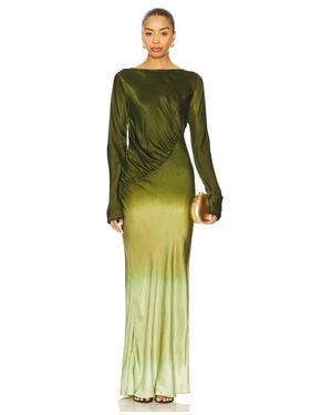 SWF Vestido Largo Con Caída Fluida En Color Verde Oliva Talla (También En Xs, L, Xl)