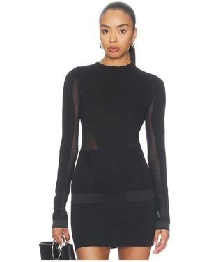 The Attico Ponte Jersey Top - Black