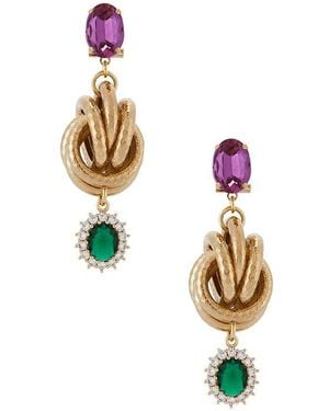 Anton Heunis Omega Clasp Knot & Charm Pendant Earrings - Metallic