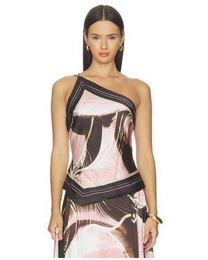 AMUR Lyra Scarf Tie Top - Multicolor