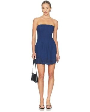 Cami NYC Belinda Strapless Linen Mini Dress - Blue