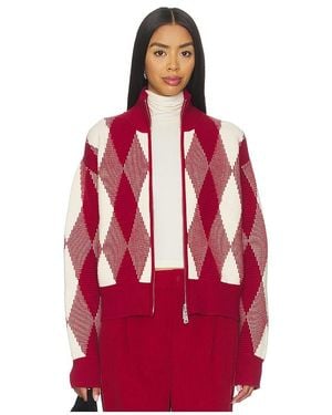 Varley Karina Jacquard Knit Jacket - Red