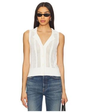 Central Park West Sienna Sleeveless Cable Vest - Blue