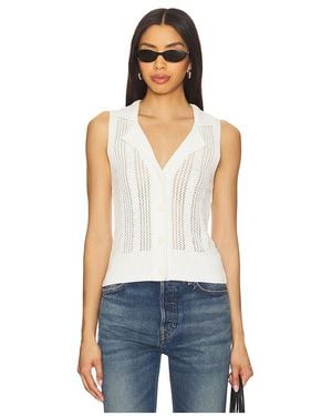 Central Park West Sienna Sleeveless Cable Vest - Blue