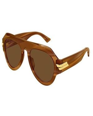 Bottega Veneta Pilot Sunglasses - Brown