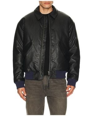 Scotch & Soda Faux Leather Puffer Jacket - Black