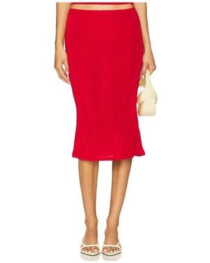 GUIZIO Selene Midi Skirt - Red