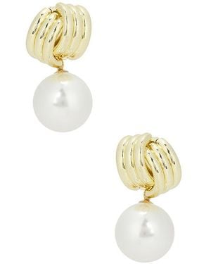 Shashi Knot Pearl Drop Earring - Metallic