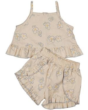 Wild Wawa Kids Ruffle Short Set - White