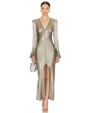 la lune asymmetrical bias cowl midi dress Shona Joy La Lune Asymmetrical Bias Cowl Midi Dress - Cream