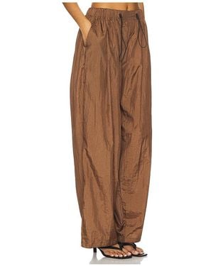 SWF Parachute Draped Wide-Leg Pant - Brown