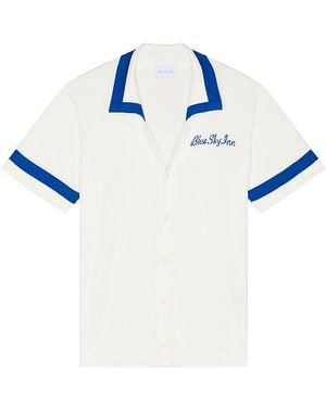 BLUE SKY INN Panelled Knit Shirt - Blue