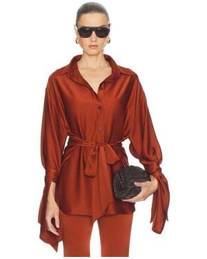 Atlein Oversize Knot Detail Shirt - Red