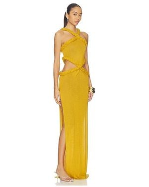 Bronx and Banco Knit Celeste Halterneck Dress - Yellow