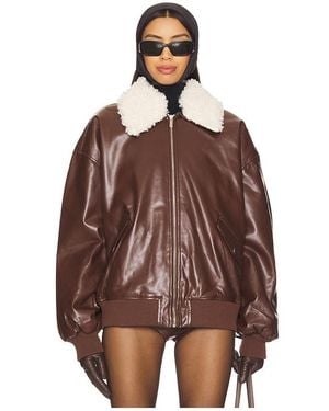 WeWoreWhat Cazadora Faux Sherpa Collar En Color Chocolate Talla (También En Xxs) - Marrón