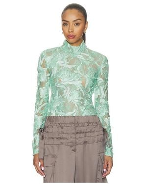 AKNVAS Freja Beaded Lace Top - Green