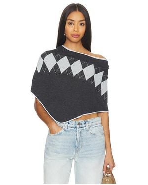 Frankie's Bikinis Scout Knit Poncho En Color Gris Talla (También En S/M) - Negro