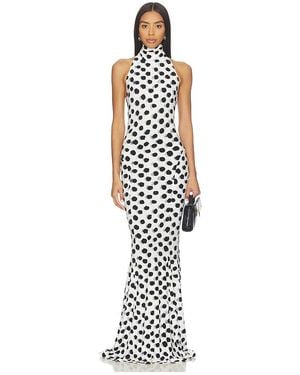 Norma Kamali Abendkleid Mit Nackenträgern Und Fishtail-Saum - Weiß