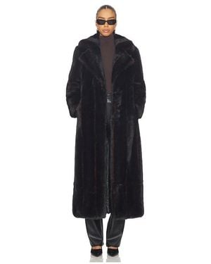 Apparis Gabrielle Shaved Mink Maxi Coat - Black