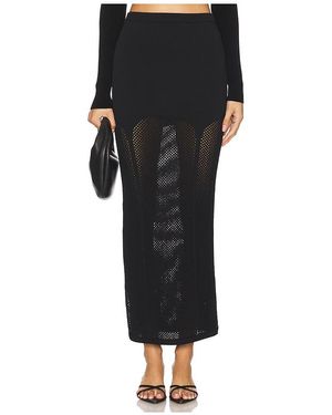 Fleur du Mal Knit Mesh Garter Skirt - Schwarz