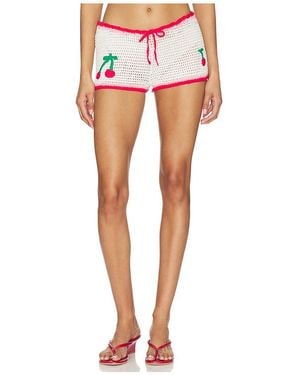 Leslie Amon Ruby Crochet Short En Color Blanco Talla (También En Xs, S, M, Xl) - Azul