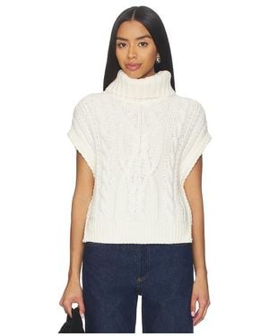 525 America Angelica Cable Trim High-Low Vest - White
