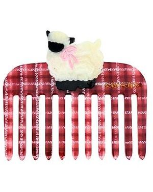Solar Eclipse Peine De Bolsillo De Oveja Pintado A Mano Hand-Painted Sheep Pocket Comb En Color Beauty: Multi Talla - Rojo