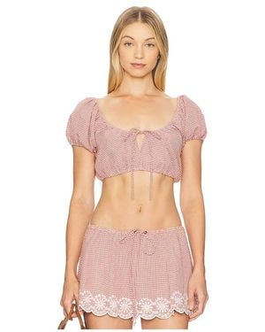 GUIZIO Ravello Gingham Top - Pink