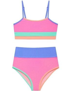 Beach Riot Little Eva And Emmie Swim Set - White