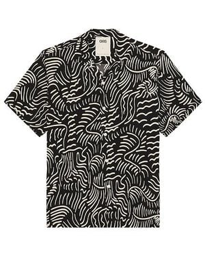 Oas Tar Lorenzo Viscose Shirt - ブラック