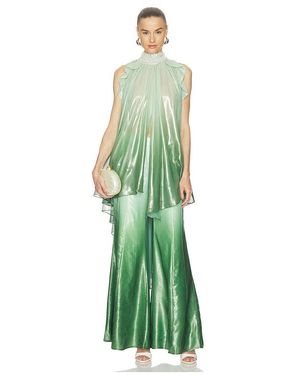 La Fuori Embroidered Top - Green