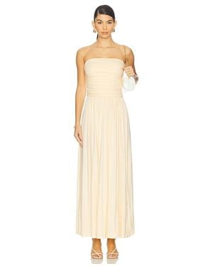 Runaway the Label Malone Ruched Strapless Maxi Dress - White