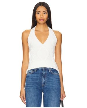 LNA Oberteil Hollis Cable Knit Halter - Blau
