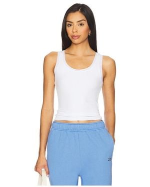Ribbed Sea Coast Scoop Neck Tank - Black | Alo Yoga