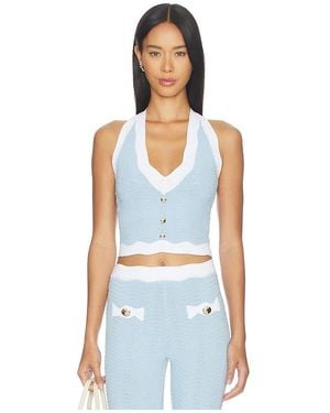 retroféte Leena Top - Blue