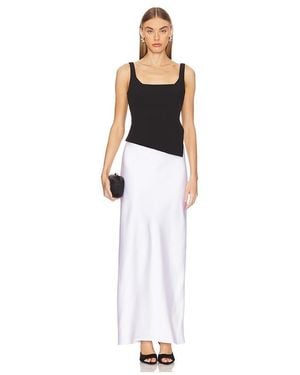 Et Ochs Crepe Bodice Satin Maxi Gown - White