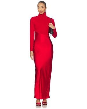 SWF Vestido Largo Asimétrico Con Abertura En Color Rojo Talla (También En Xs)
