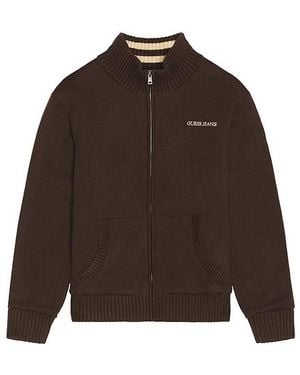 Guess Sweater Mit Reissverschluss - Braun