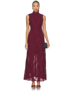 ROTATE BIRGER CHRISTENSEN Flower Mesh Maxi Dress - Red