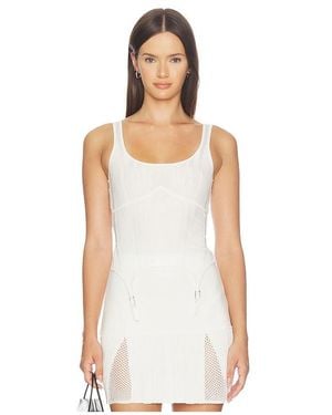 Fleur du Mal Rib Garter Top - White