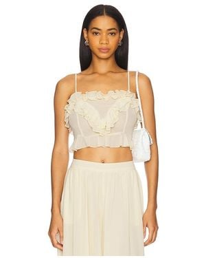 Bardot Alira Frill Detail Crop Top - Orange
