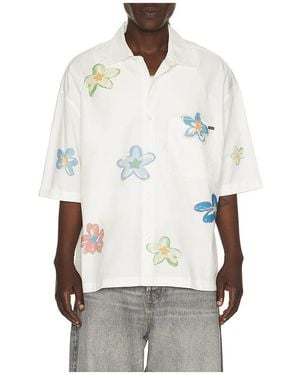 NAHMIAS Super Bloom Cropped Short Sleeve Shirt - White