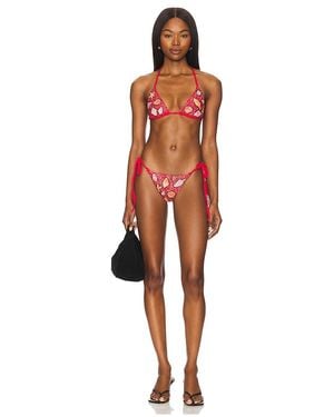 Oceanus Seashell Bikini Set - Red