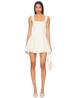 WeWoreWhat Corset Peplum Satin Mini Dress - White