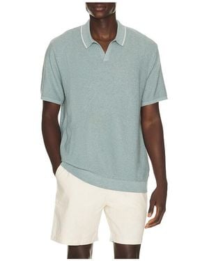 Marine Layer Greyson Knitted Polo - Blue