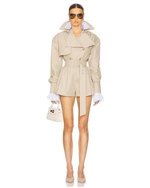 Helsa The Short Trench Jumpsuit En Color Neutral Talla (También En Xs, S, M) - Neutro