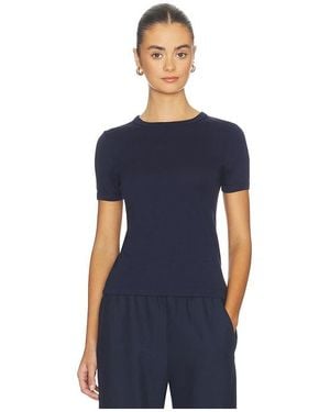 Enza Costa Cotton New Classic Short Sleeve Tee - Blue