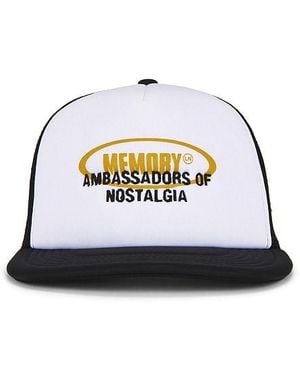 Memory Lane Oval Text Trucker Cap - White