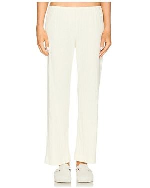 DONNI. Pointelle Simple Cropped Pant - White
