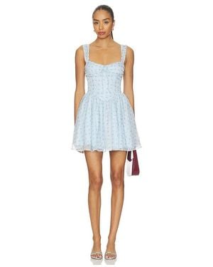 For Love & Lemons That's Amore Bouquet Mini Dress - Blue